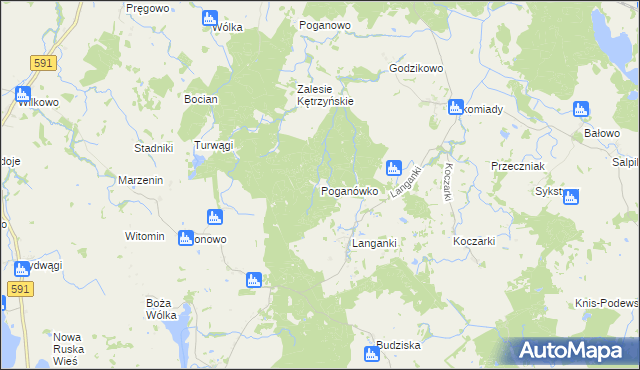 mapa Poganówko, Poganówko na mapie Targeo