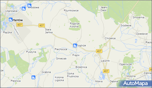 mapa Pogórze gmina Biała, Pogórze gmina Biała na mapie Targeo