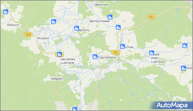 mapa Pogorzeliska, Pogorzeliska na mapie Targeo