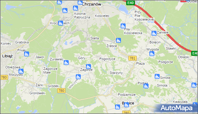 mapa Pogorzyce, Pogorzyce na mapie Targeo