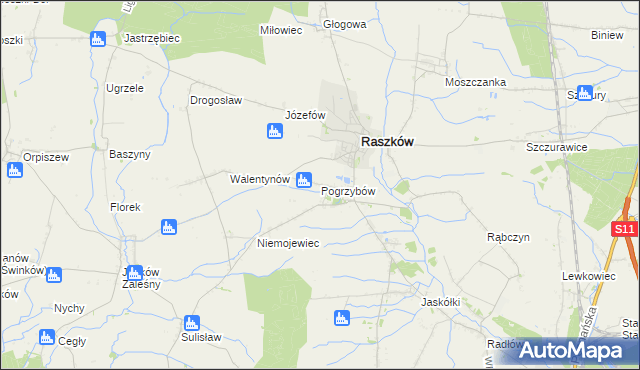 mapa Pogrzybów, Pogrzybów na mapie Targeo