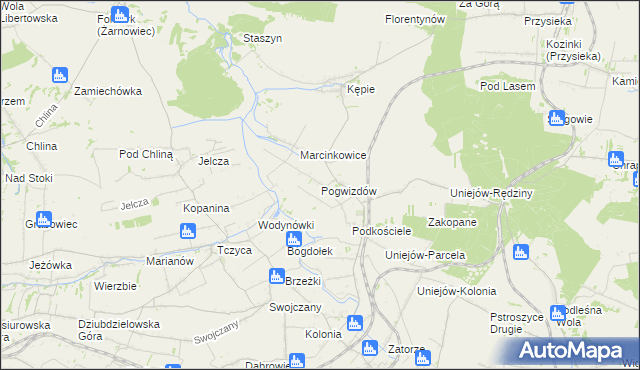 mapa Pogwizdów gmina Charsznica, Pogwizdów gmina Charsznica na mapie Targeo