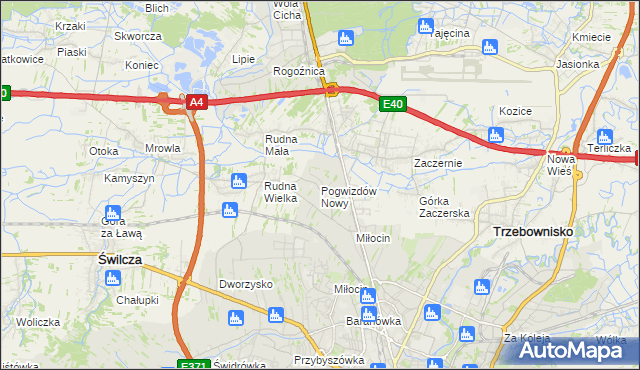 mapa Pogwizdów Nowy, Pogwizdów Nowy na mapie Targeo