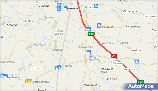 mapa Polakowice, Polakowice na mapie Targeo