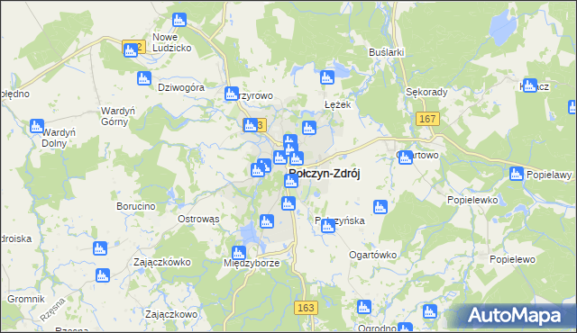 mapa Połczyn-Zdrój, Połczyn-Zdrój na mapie Targeo