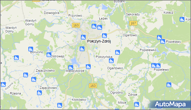 mapa Połczyńska, Połczyńska na mapie Targeo