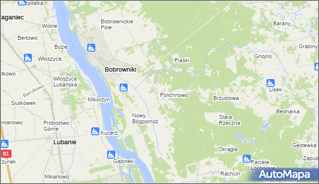 mapa Polichnowo, Polichnowo na mapie Targeo