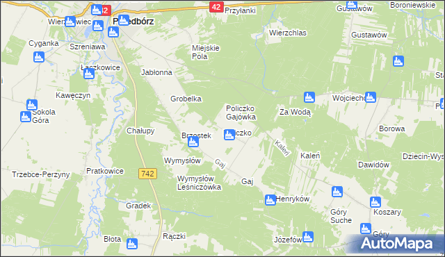 mapa Policzko, Policzko na mapie Targeo