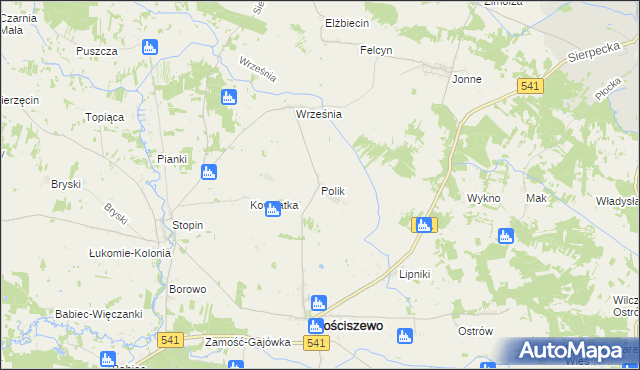 mapa Polik gmina Rościszewo, Polik gmina Rościszewo na mapie Targeo