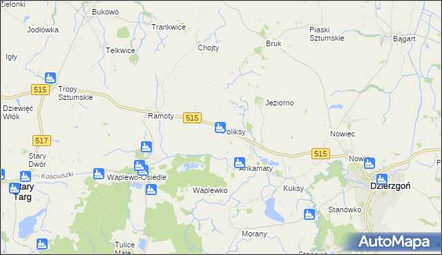 mapa Poliksy, Poliksy na mapie Targeo