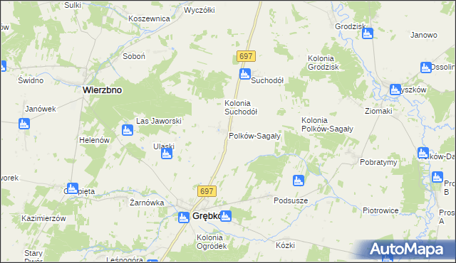 mapa Polków-Sagały, Polków-Sagały na mapie Targeo