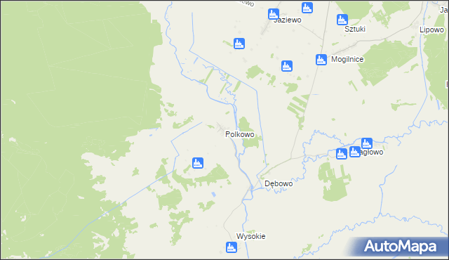 mapa Polkowo gmina Sztabin, Polkowo gmina Sztabin na mapie Targeo