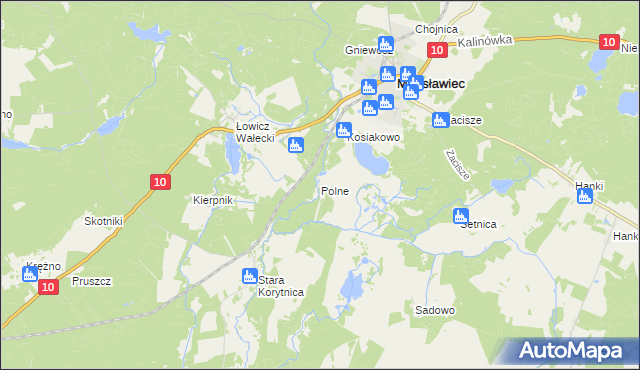 mapa Polne gmina Mirosławiec, Polne gmina Mirosławiec na mapie Targeo