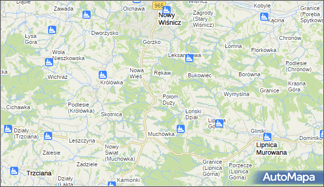 mapa Połom Duży, Połom Duży na mapie Targeo