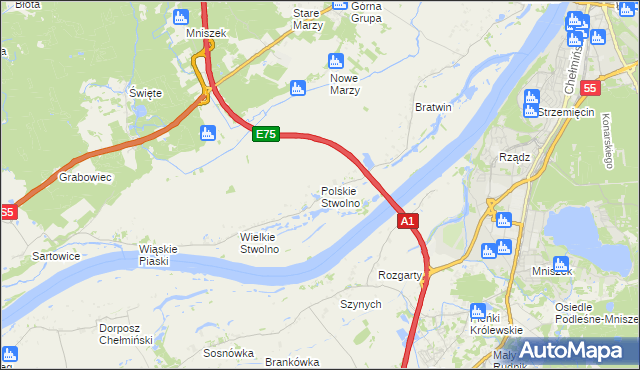 mapa Polskie Stwolno, Polskie Stwolno na mapie Targeo