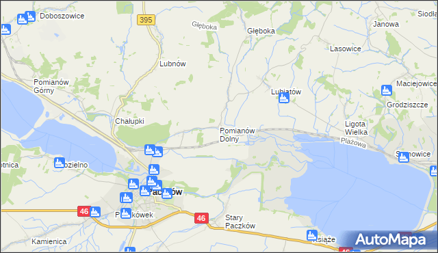 mapa Pomianów Dolny, Pomianów Dolny na mapie Targeo