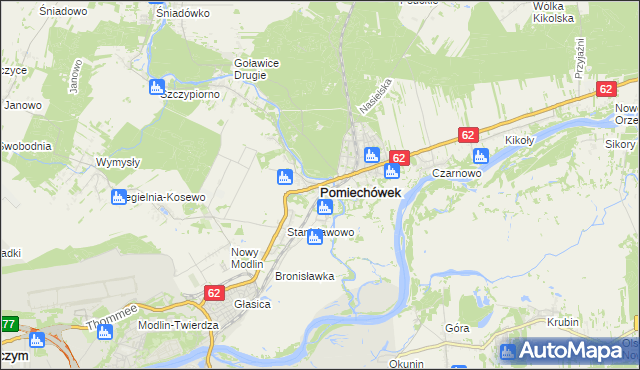 mapa Pomiechówek, Pomiechówek na mapie Targeo