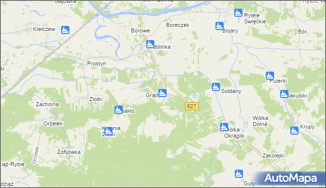 mapa Poniatowo gmina Małkinia Górna, Poniatowo gmina Małkinia Górna na mapie Targeo
