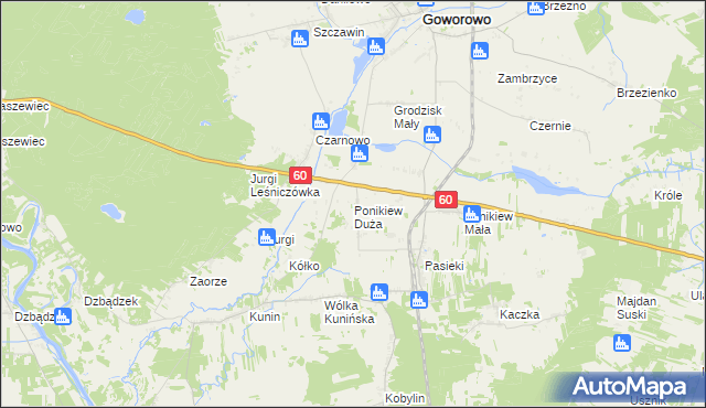 mapa Ponikiew Duża, Ponikiew Duża na mapie Targeo