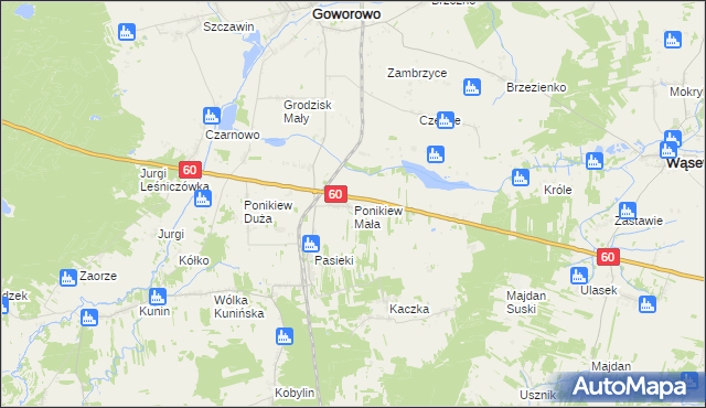 mapa Ponikiew Mała, Ponikiew Mała na mapie Targeo