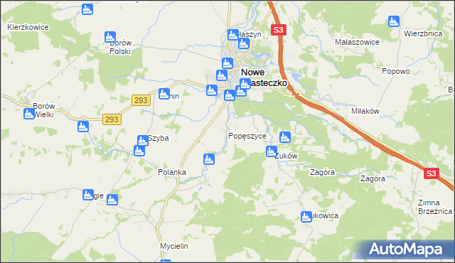 mapa Popęszyce, Popęszyce na mapie Targeo