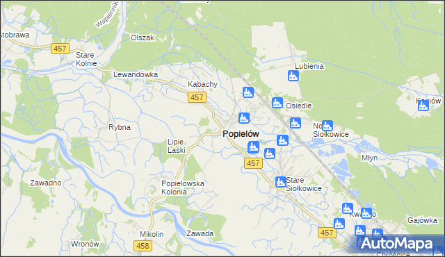 mapa Popielów powiat opolski, Popielów powiat opolski na mapie Targeo