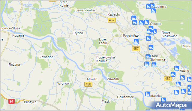 mapa Popielowska Kolonia, Popielowska Kolonia na mapie Targeo