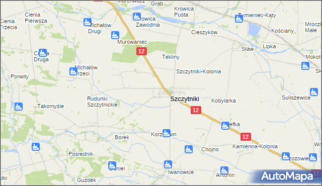 mapa Popów gmina Szczytniki, Popów gmina Szczytniki na mapie Targeo