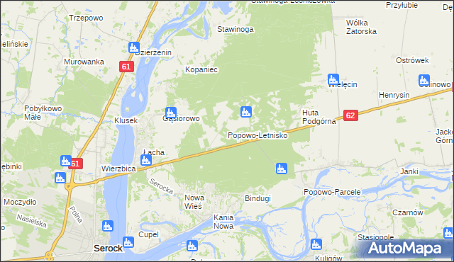 mapa Popowo-Letnisko, Popowo-Letnisko na mapie Targeo