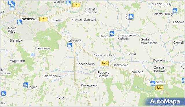 mapa Popowo-Północ, Popowo-Północ na mapie Targeo