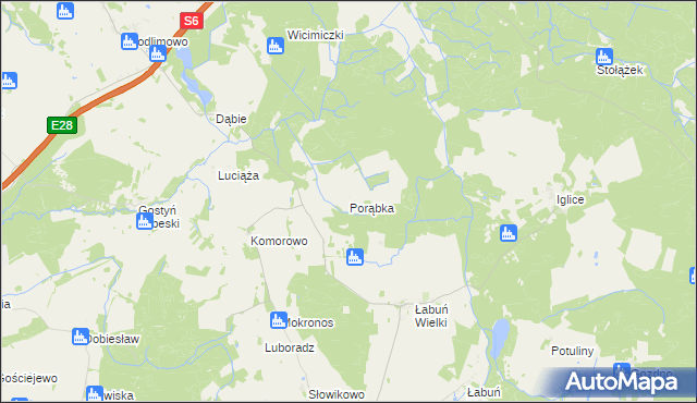 mapa Porąbka gmina Resko, Porąbka gmina Resko na mapie Targeo