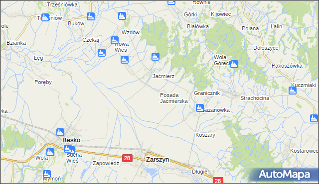 mapa Posada Jaćmierska, Posada Jaćmierska na mapie Targeo