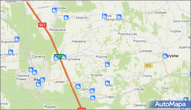 mapa Poschła, Poschła na mapie Targeo