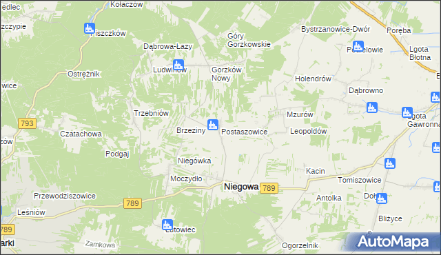 mapa Postaszowice, Postaszowice na mapie Targeo