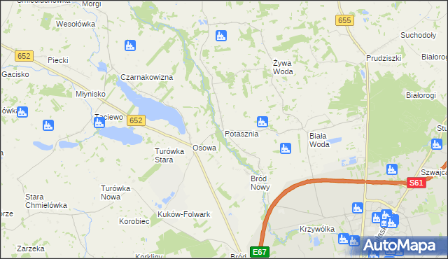 mapa Potasznia gmina Suwałki, Potasznia gmina Suwałki na mapie Targeo