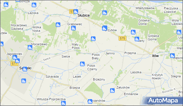 mapa Potok Biały, Potok Biały na mapie Targeo