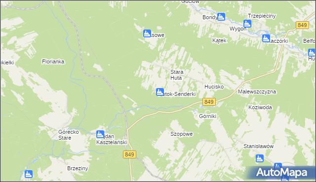 mapa Potok-Senderki, Potok-Senderki na mapie Targeo