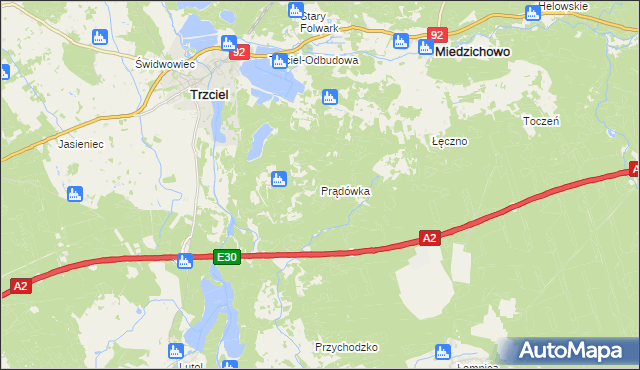 mapa Prądówka, Prądówka na mapie Targeo