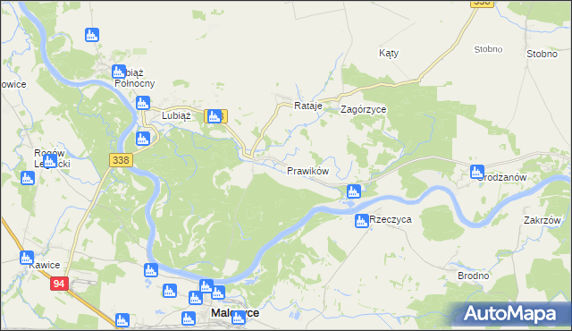 mapa Prawików, Prawików na mapie Targeo