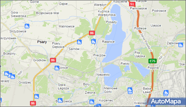 mapa Preczów, Preczów na mapie Targeo