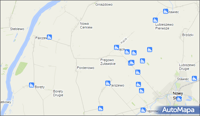 mapa Pręgowo Żuławskie, Pręgowo Żuławskie na mapie Targeo