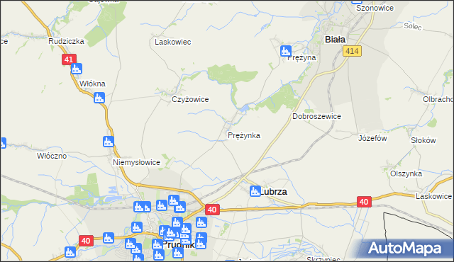 mapa Prężynka, Prężynka na mapie Targeo