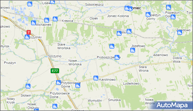 mapa Proboszczewice, Proboszczewice na mapie Targeo