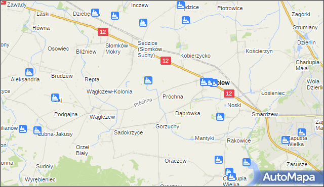 mapa Próchna, Próchna na mapie Targeo