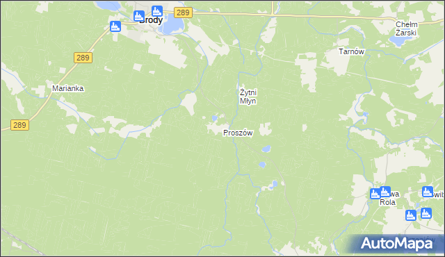 mapa Proszów gmina Brody, Proszów gmina Brody na mapie Targeo