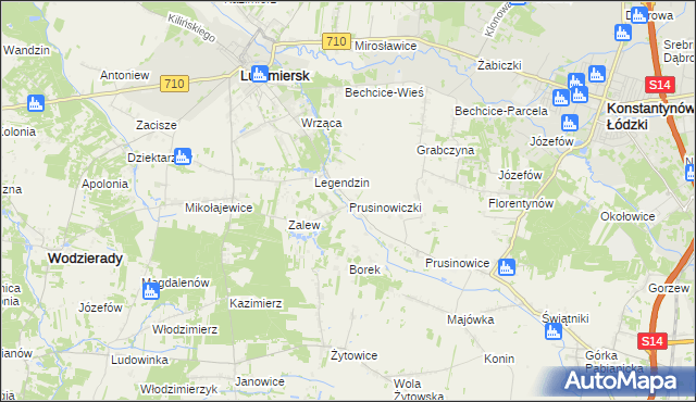 mapa Prusinowiczki, Prusinowiczki na mapie Targeo