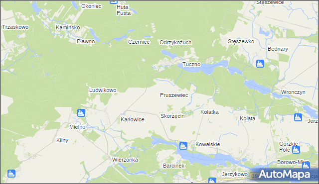 mapa Pruszewiec, Pruszewiec na mapie Targeo