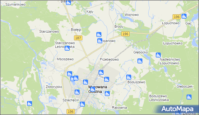 mapa Przebędowo gmina Murowana Goślina, Przebędowo gmina Murowana Goślina na mapie Targeo
