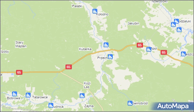 mapa Przechody gmina Gródek, Przechody gmina Gródek na mapie Targeo