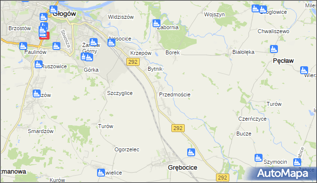 mapa Przedmoście gmina Głogów, Przedmoście gmina Głogów na mapie Targeo